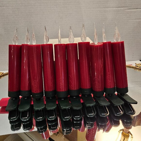 Christmas ornaments Clip-on Candle Ornaments  set of 10, 4" tall - Picture 3 of 4